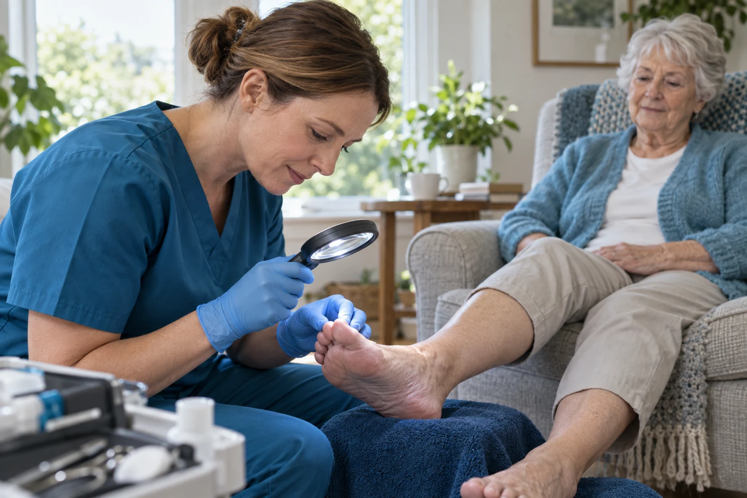 Illustrative foot-care photograph for fungal nail treatment
